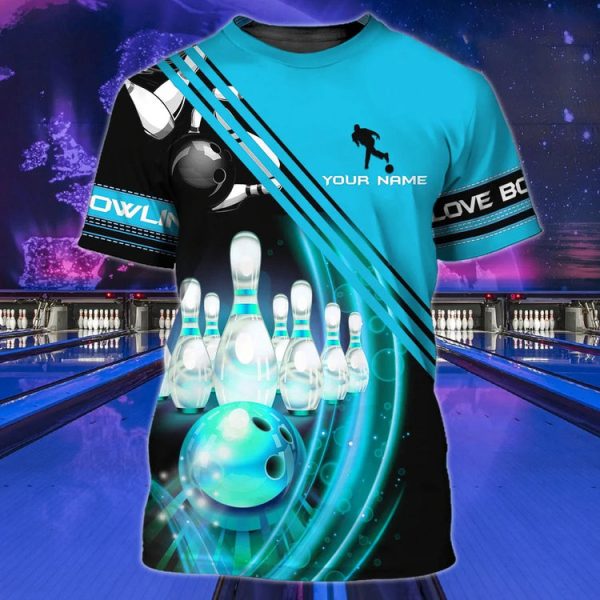 Personalized Colorful Bowling Shirt Men Women 3D T Shirt For Bowling Team Unifrom