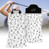 Zebra Pattern Golf Addicted Women Short Sleeve Polo Shirt Sleeveless Polo Shirt