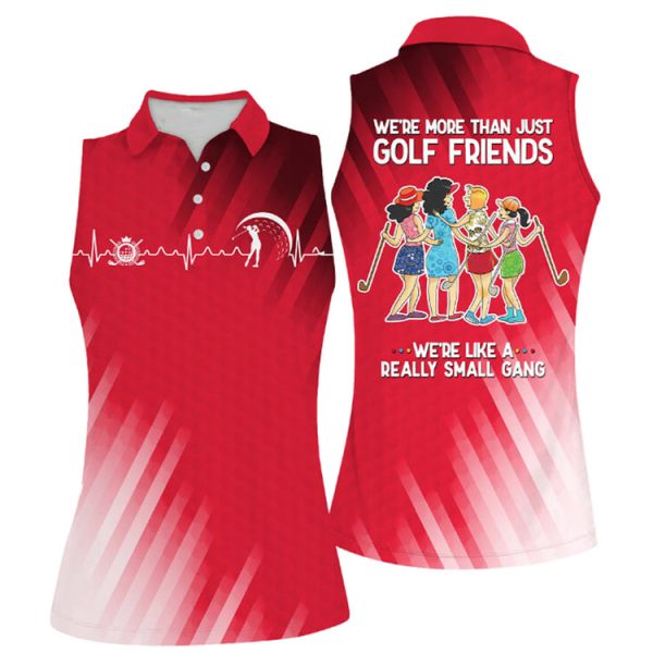 Golf Friends Nice Shot Team Muticolor Sleeveless Women Polo Shirt For Ladies, Golf Shirt