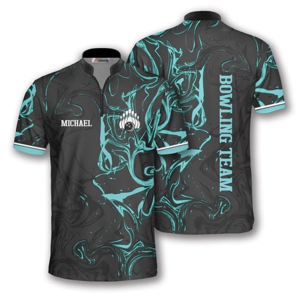 Custom Name Green Smoke Bowling Mens Sport Jersey Shirt For Bowler Player